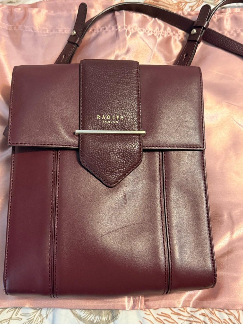 RADLEY LONDON Burgundy Leather Crossbody Bag